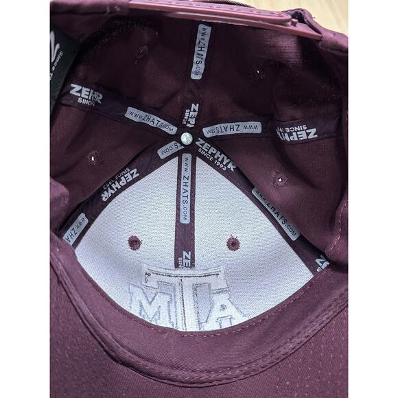 Zephyr Z-Fit Sz M/L Texas A&M Aggies TAMU Cap Hat Maroon Gig ‘Em EUC - Picture 4 of 6